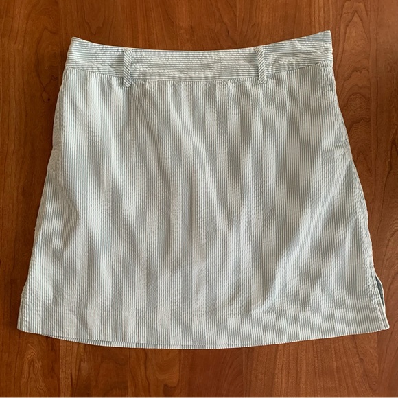 Liz & Co. Mint Striped Seersucker Skort Womens 10 With Pockets - Picture 2 of 11